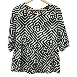 Peach Love Cream Top Womens Small White Black